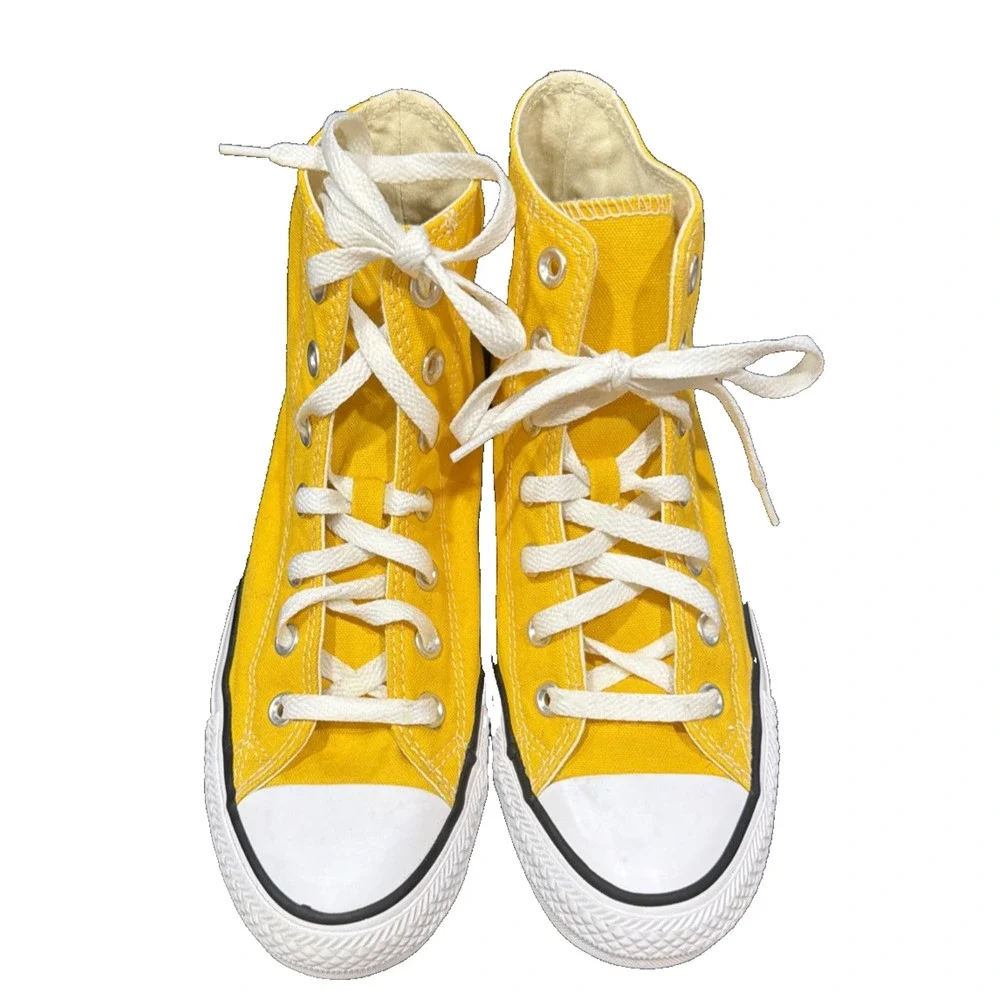 Converse Chuck Taylor All Star Yellow High Top Sneakers Women’s 8 - Picture 2 of 10